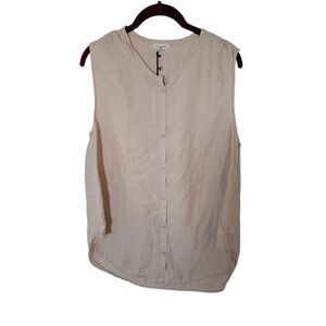 Unsubscribed Womens‎ Sleeveless 100% Silk Nightgown Button Down Top Blouse XS